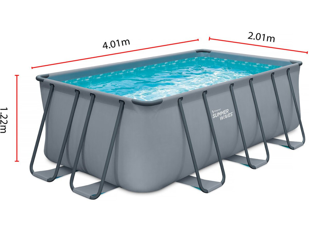 Piscine tubulaire "Ludo 2" - 4,01 x 2,01 x 1,22 m - Filtration 2,3 m3/h