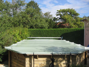 Bâche à barres "Coverwood" pour piscine Canaries hors sol
