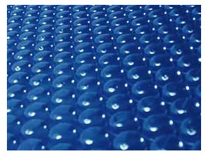 Bâche à bulles pour piscine Kolanta - 400 µ - bordée 1 coté - bleu