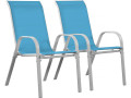 Fauteuil jardin Textilène "Cordoba" - Phoenix - Rose - Lot de 2 - Bleu / Blanc