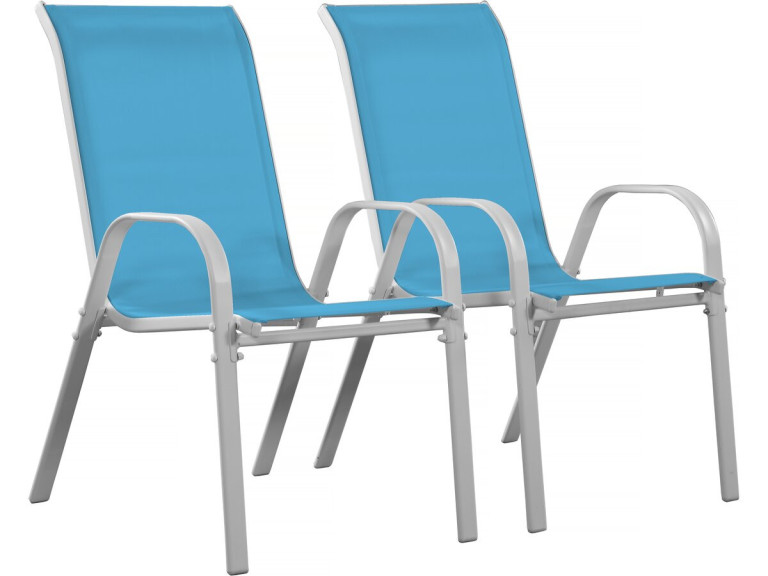 Fauteuil jardin Textilène "Cordoba" - Phoenix - Bleu - Lot de 2