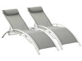 Bain de soleil en aluminium "Beauty" - Phoenix - Taupe - Lot de 2 - Gris clair