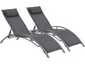 Bain de soleil en aluminium "Beauty" - Phoenix - Noir/Gris - Lot de 2 - Gris foncé / Argenté