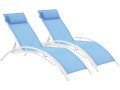Bain de soleil en aluminium "Beauty" - Phoenix - Ecru - Lot de 2 - Bleu
