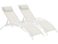 Bain de soleil en aluminium "Beauty" - Phoenix - Ecru - Lot de 2 - Ecru