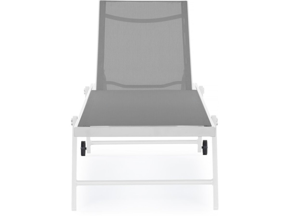 Lot de 2 bains de soleil textilène aluminium "Jolia" - Gris / Blanc