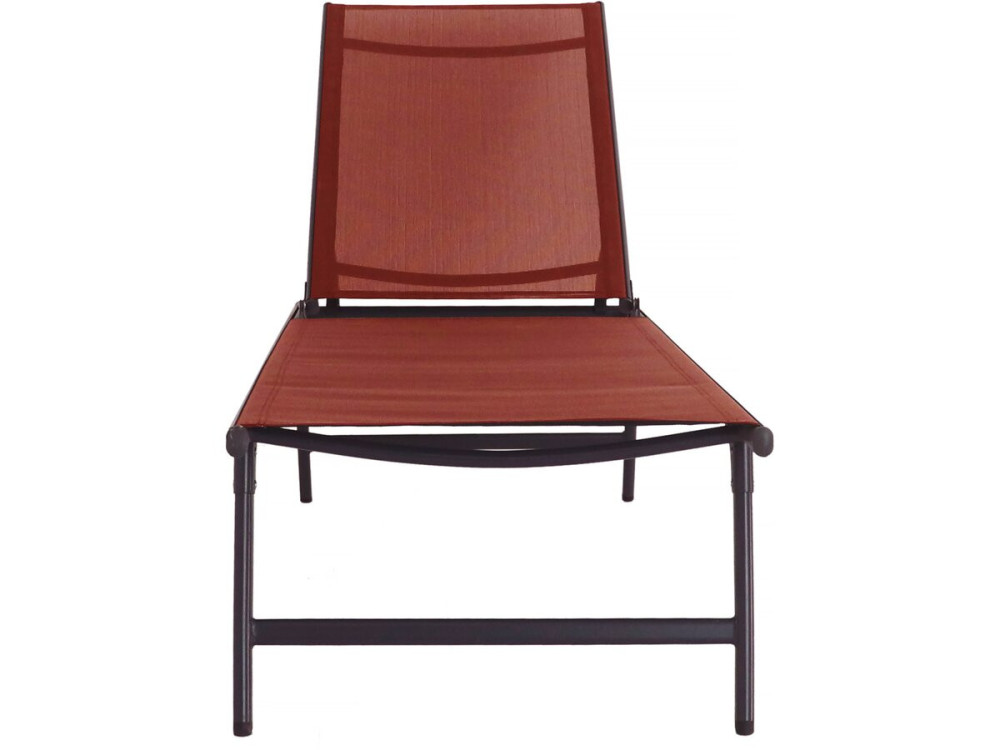 Lot de 2 bains de soleil en métal "Sublima" - 180 x 54 x 104 cm - Terracotta