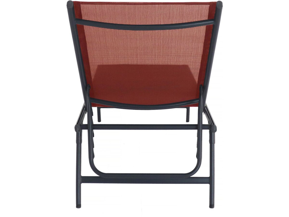 Lot de 2 bains de soleil en métal "Sublima" - 180 x 54 x 104 cm - Terracotta