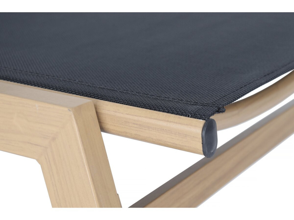 Bain de soleil en aluminium imitation bois  "Elysia" - Noir