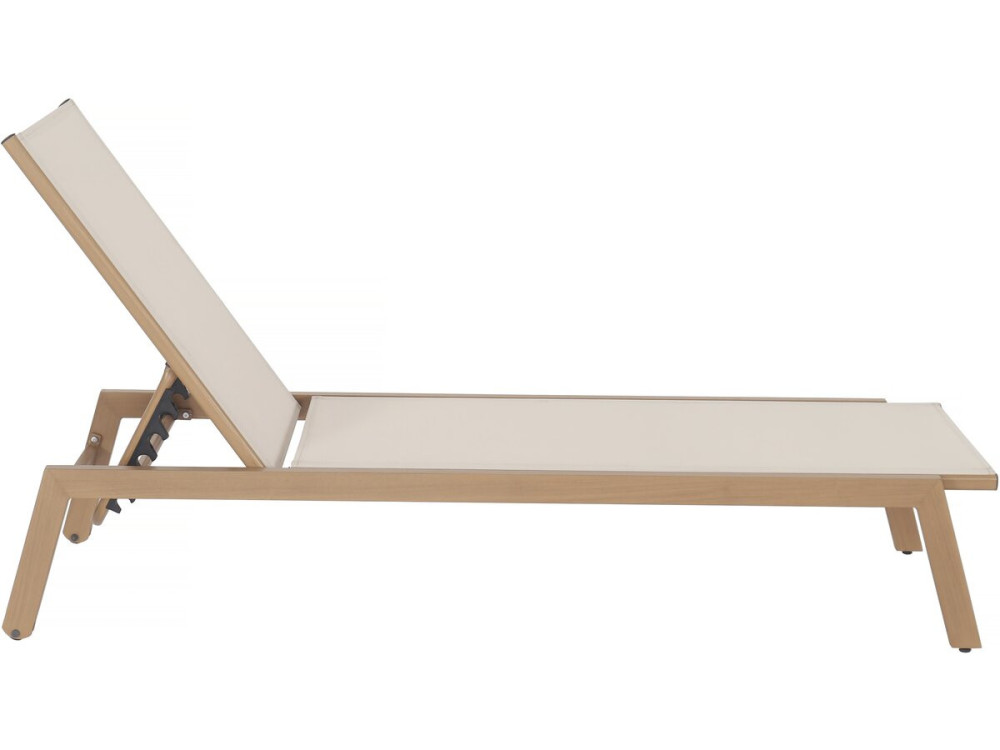 Bain de soleil en aluminium imitation bois  "Elysia" - Ecru