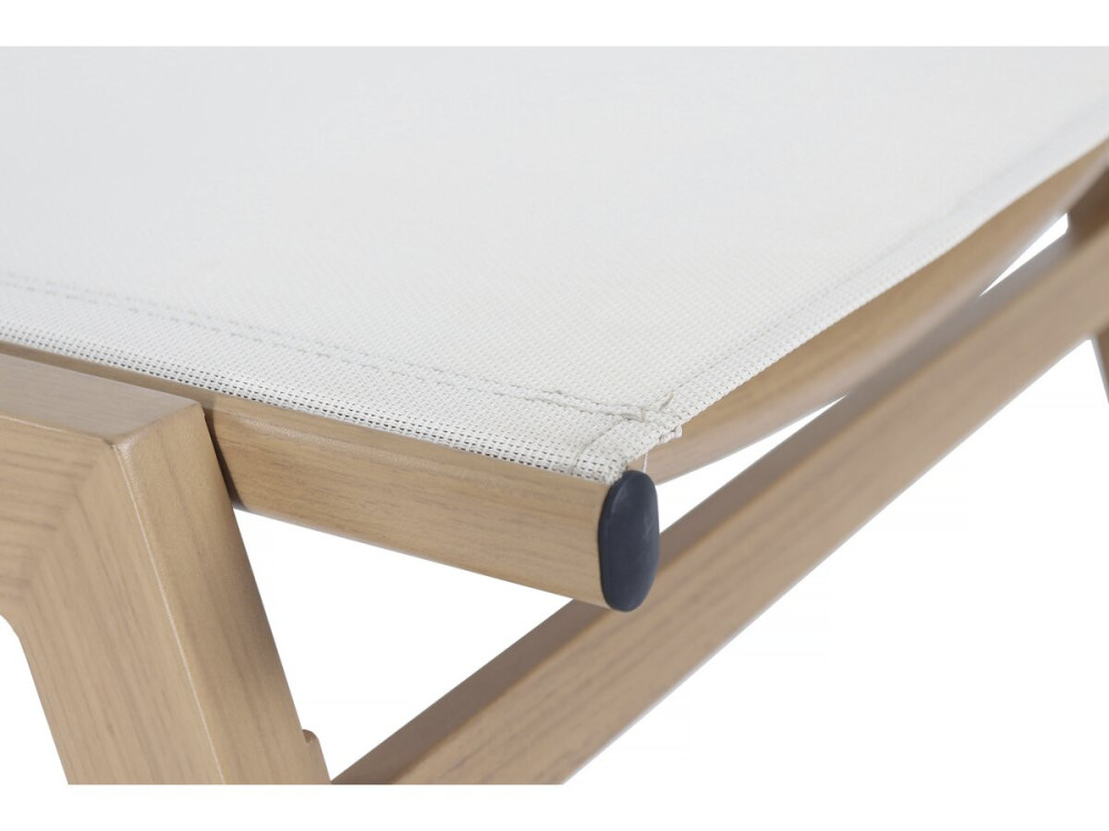Bain de soleil en aluminium imitation bois  "Elysia" - Ecru