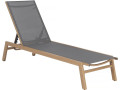 Bain de soleil en aluminium imitation bois  "Elysia" - Noir - Anthracite