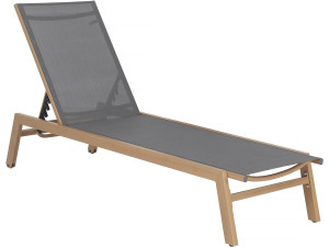 Bain de soleil en aluminium imitation bois  "Elysia" - Gris