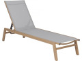 Bain de soleil en aluminium imitation bois  "Elysia" - Noir - Gris clair