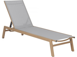 Bain de soleil en aluminium imitation bois  "Elysia" - Gris clair