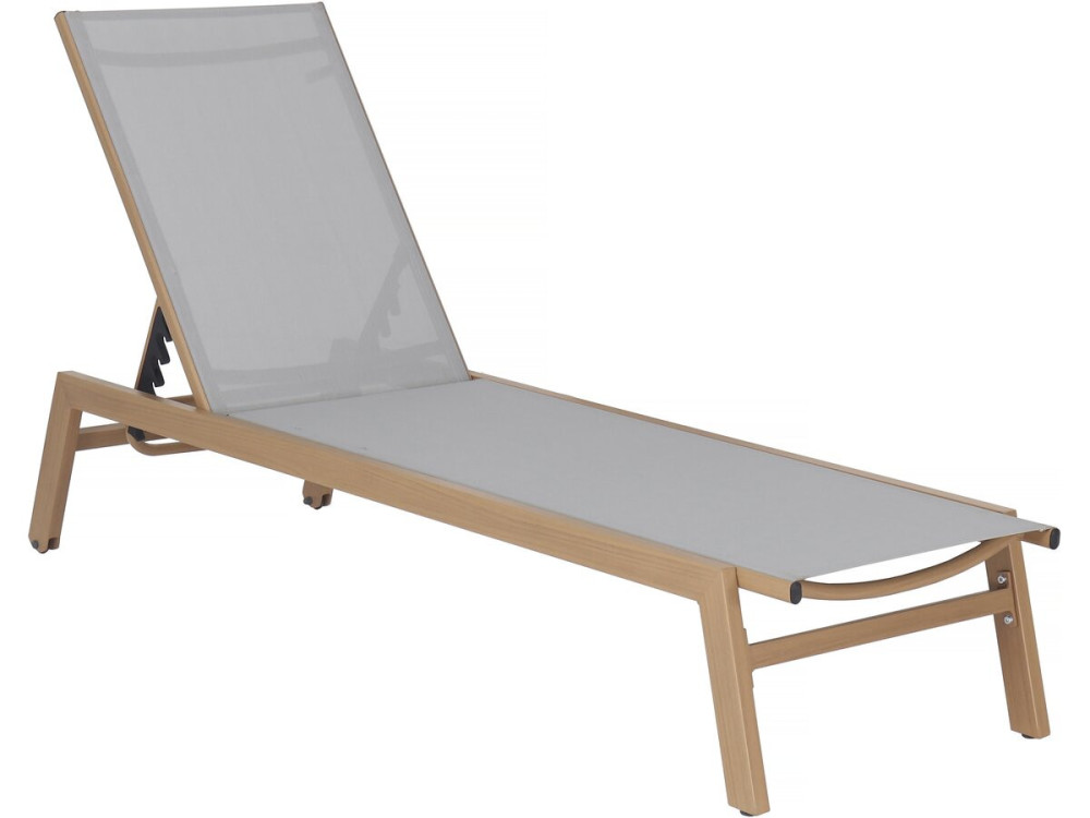 Bain de soleil en aluminium imitation bois  "Elysia" - Gris clair