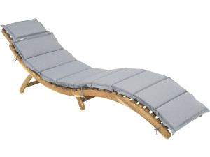Bain de soleil en bois avec coussins inclus "Jakarta" - Gris