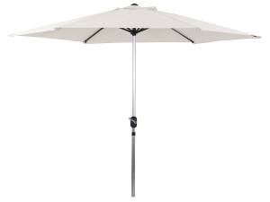 Parasol jardin droit Alu "Sol" - Rond - Ø 3m - Ecru