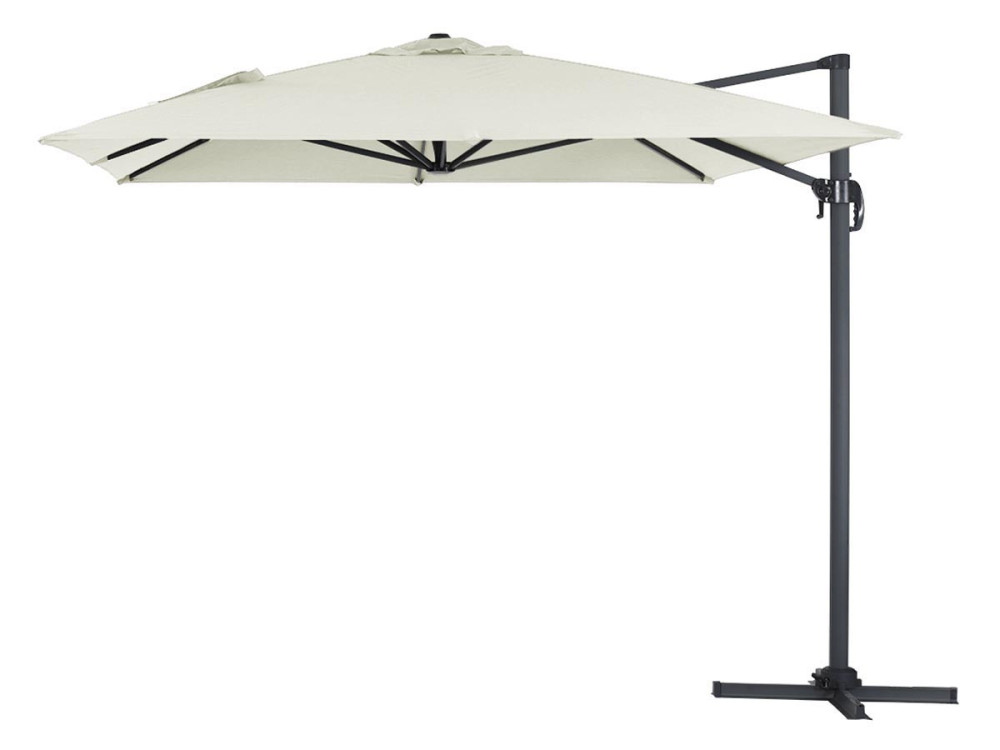 Parasol jardin déporté alu "Sun 4" 3 x 4 m - Ecru