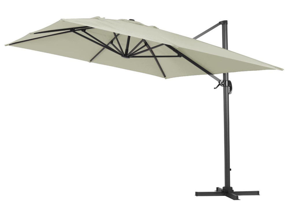 Parasol jardin déporté alu "Sun 4" 3 x 4 m - Ecru
