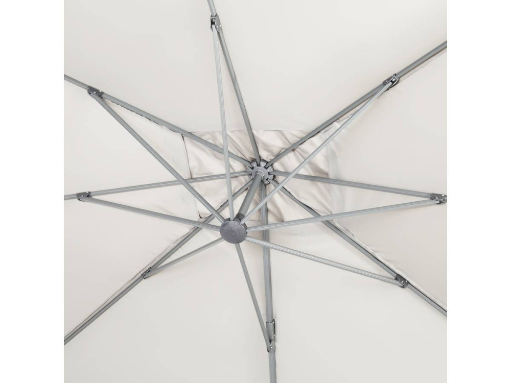 Parasol jardin déporté Alu "Sun 4" - Rectangle - 3 x 4 m + Housse de protection - Ecru