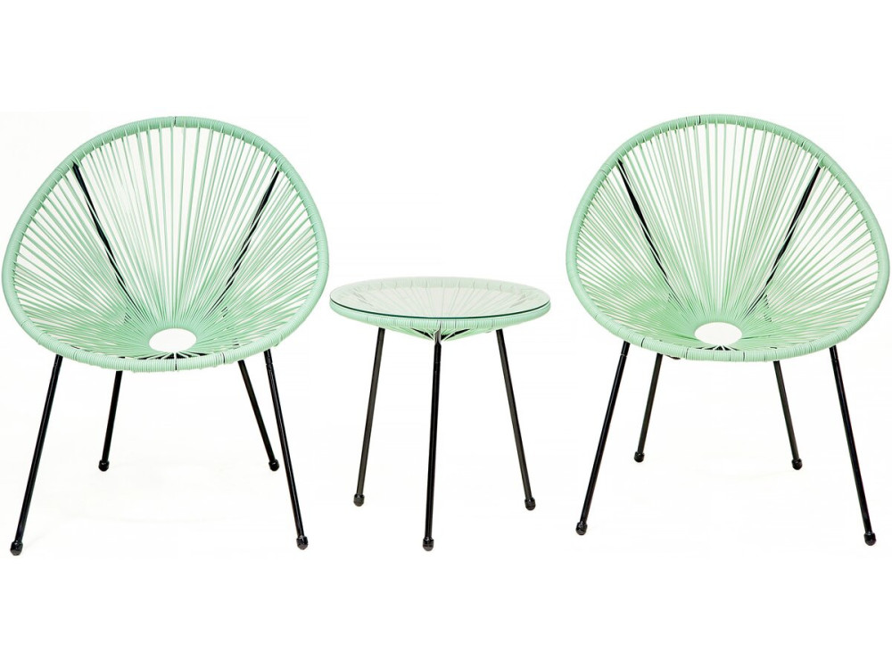 Ensemble de jardin acapulco  "Liana" - 2 places - Vert clair