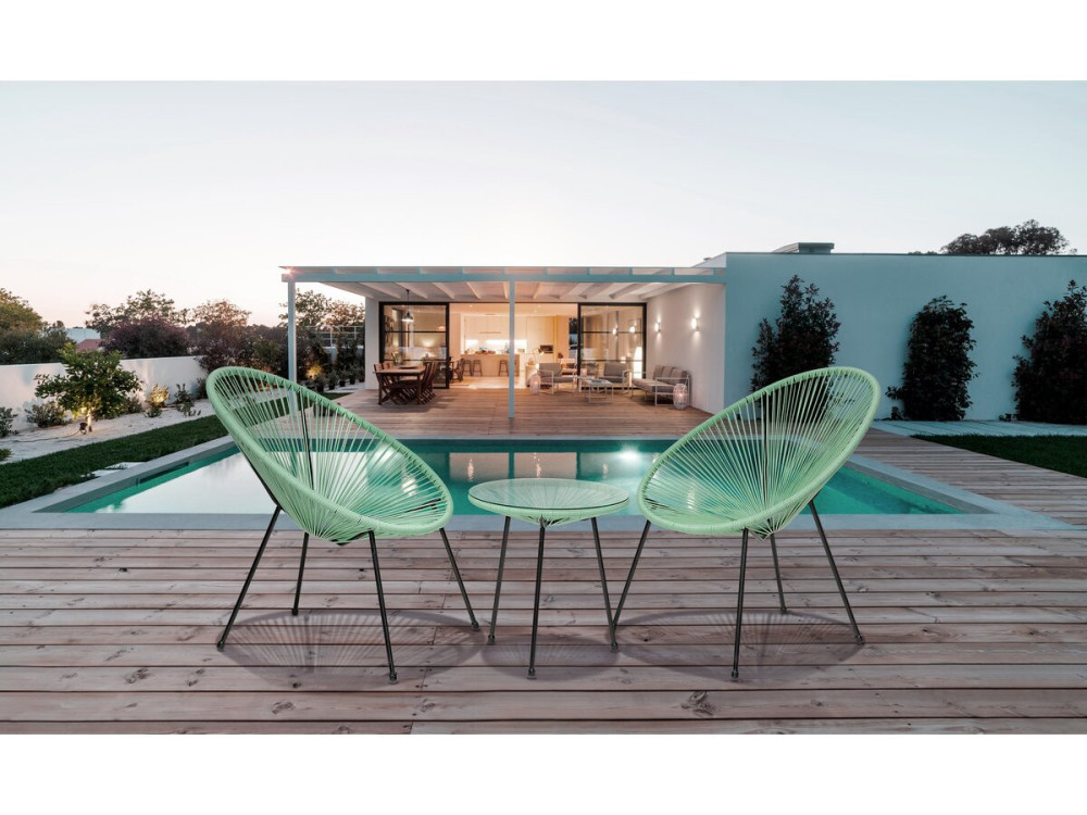 Ensemble de jardin acapulco  "Liana" - 2 places - Vert clair