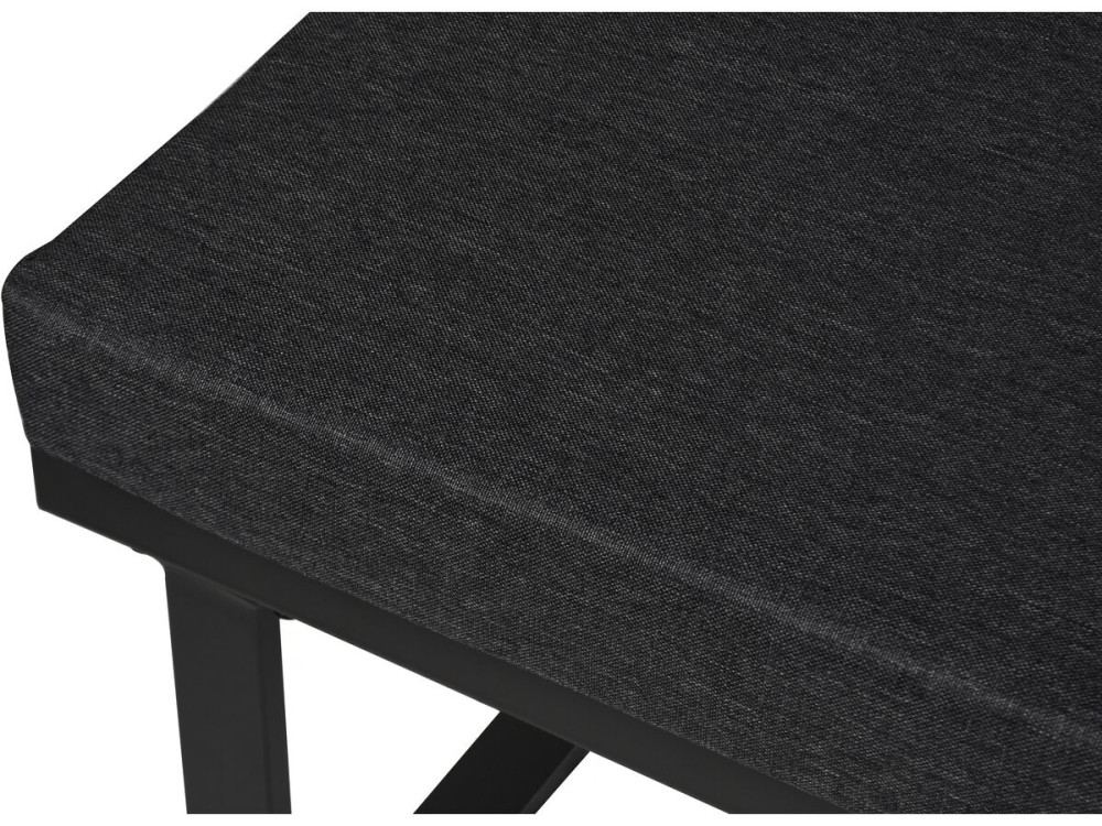 Salon de jardin canapé d'angle décor imitation bois "Fiora" - 5 places - Gris