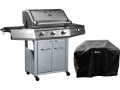 Barbecue Gaz "Bingo 4" - 4 brûleurs dont 1 latéral - 14kW + Housse protection - Argenté - Argenté