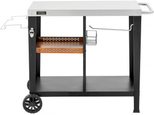 Desserte de barbecue en métal "Gelia" - 117 x 59 x 80 cm - Noir
