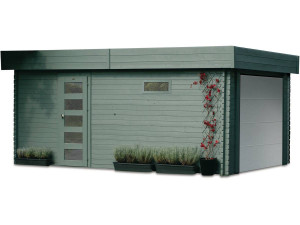 Garage "Modern" - 19.26 m² - 3.58 x 5.38 x 2.56 m - 40 mm - Porte motorisée