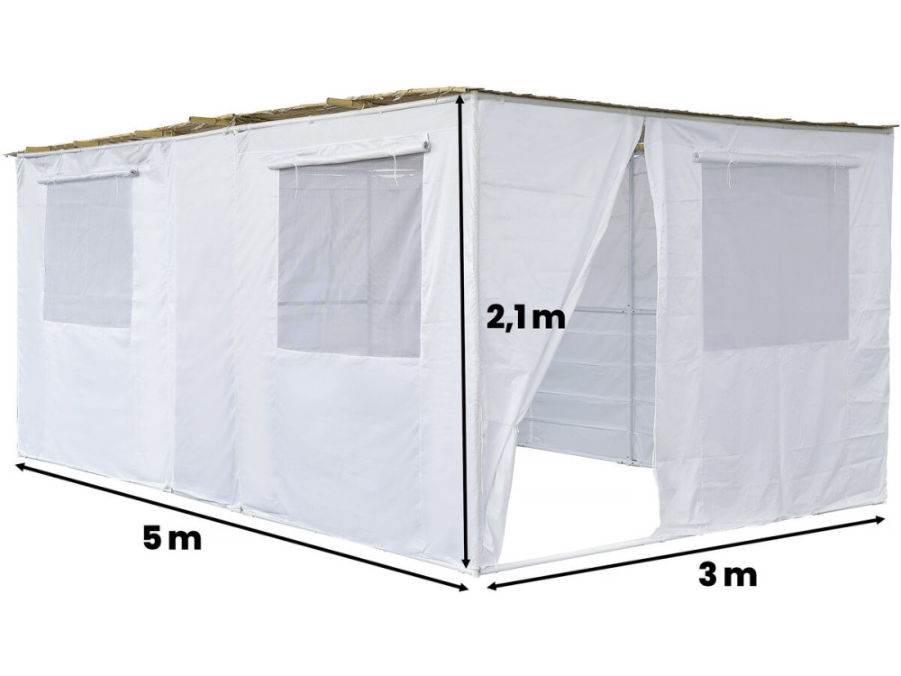 Souccah en Kit NINA ajustable 4 x 2 avec 2 Rouleaux de bambou et 4 tasseaux de bois