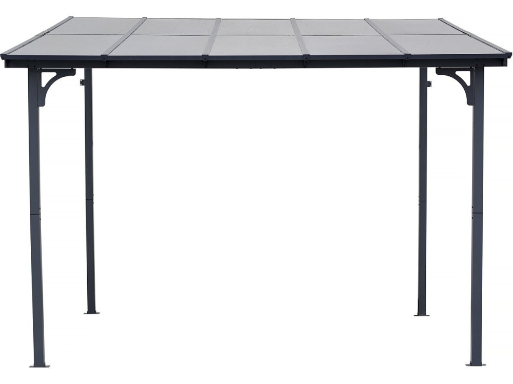 Pergola tonnelle adossée "Marvin" - 3 x 3 m - 304 x 298 x 243 cm - Gris foncé