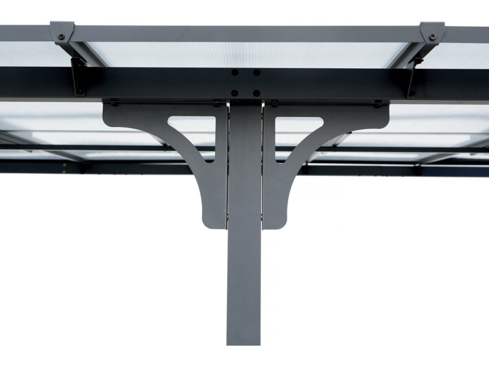 Pergola tonnelle adossée "Marvin" - 5.5 x 3 m - 545 x 298 x 243 cm - Gris foncé