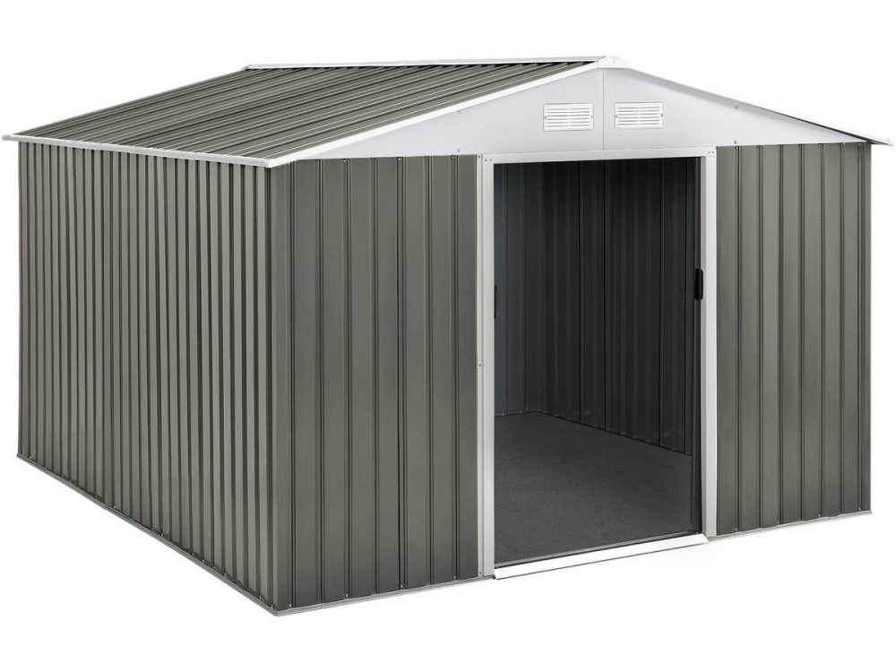 Abri jardin métal "Dallas" - 8,84 m² - Taupe