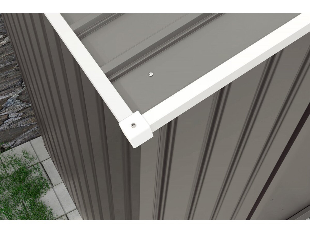 Abri jardin métal "Dallas"- 2.71m² avec gouttières - Taupe