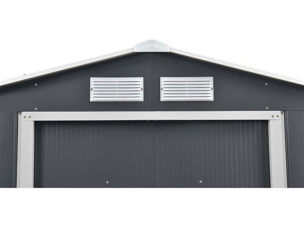 Abri de jardin métal - "Vegas" - 2,7 m² avec gouttière - Gris