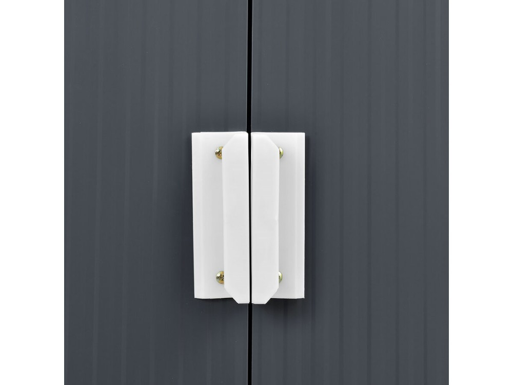 Abri de jardin métal- "Vegas"- 2,7 m² avec gouttière et récupérateur d'eau - Gris