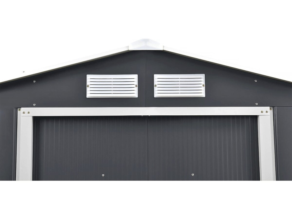 Abri de jardin métal- "Vegas"-  2.7 m² avec panneaux solaires - Gris