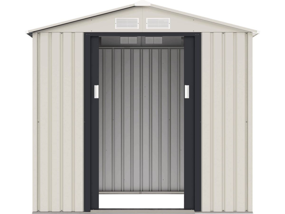 Abri de jardin métal "Nebraska" - 4.07 m² - Beige/Gris anthracite