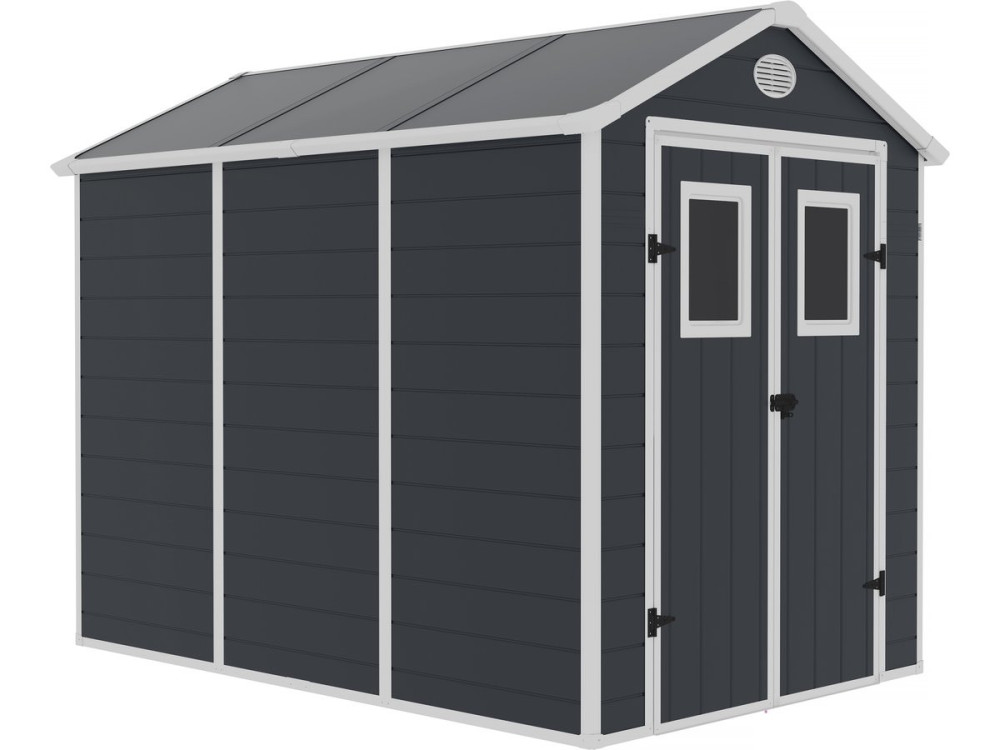 Abri de jardin résine "Texas" - 5.23 m² - kit d'ancrage inclus  - Anthracite