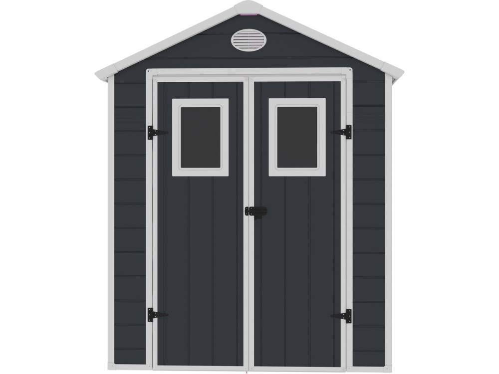 Abri de jardin résine "Texas" - 5.23 m² - kit d'ancrage inclus  - Anthracite