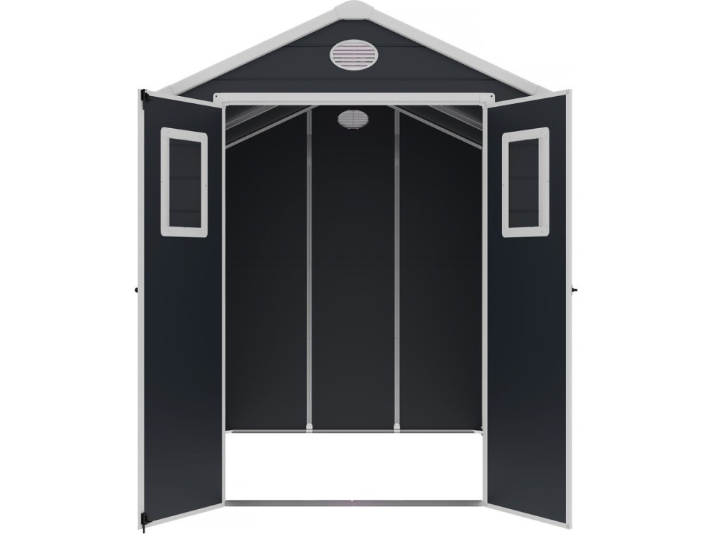 Abri de jardin résine "Texas" - 5.23 m² - kit d'ancrage inclus  - Anthracite