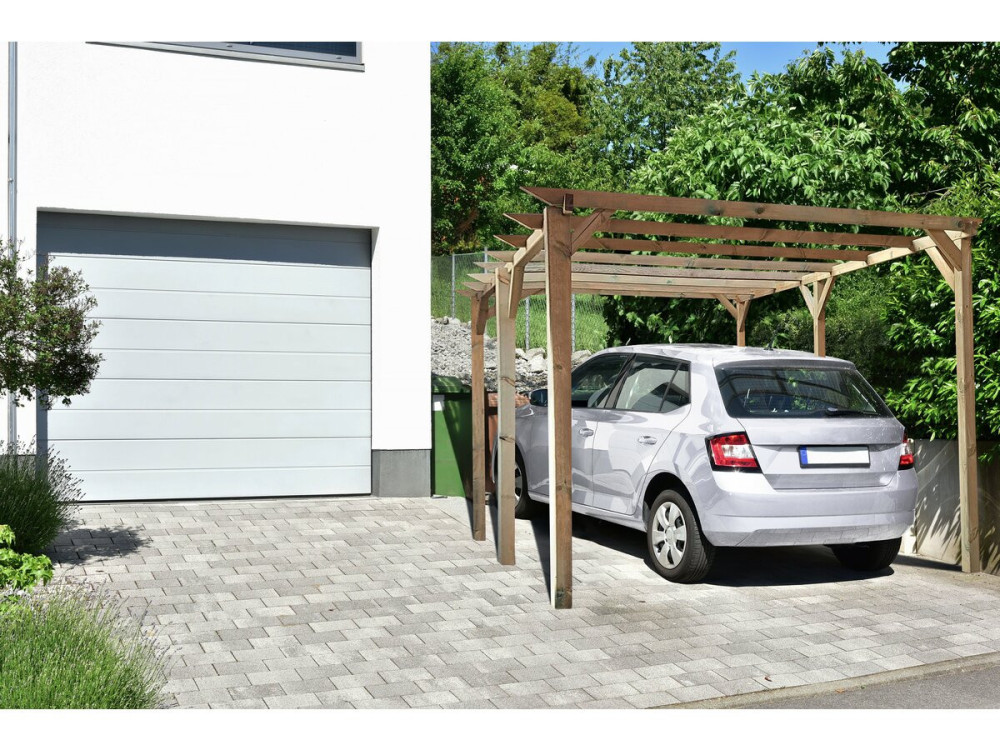 Carport voiture en bois "Solar II" 3 x 5 x 2.4