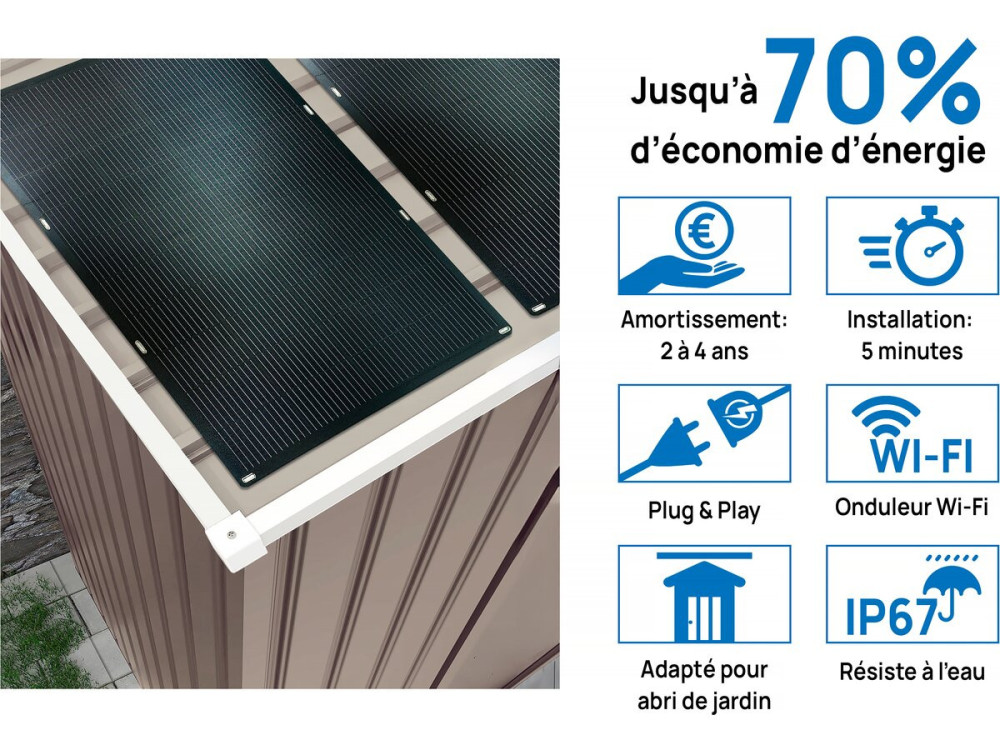 Garage métal "Nevada" - 15,36m² avec panneaux solaires