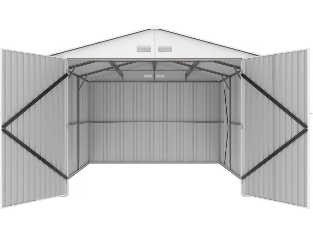 Garage métal "Nevada" - 18,56m² avec gouttière et récupérateur d'eau