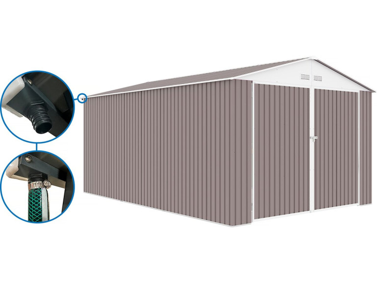 Garage métal "Nevada" - 15,36m² avec gouttière