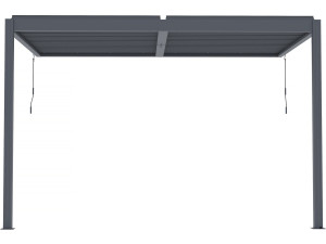 Pergola bioclimatique adossée avec led "Windsor" - 3 x 4 m - Anthracite