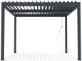Pergola bioclimatique avec led "Windsor premium" en aluminium 3 x 4 - Gris - Gris