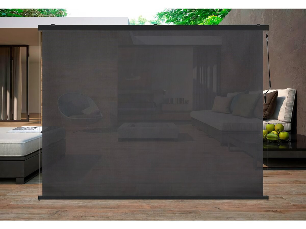 Store pergola bioclimatique - 367 x 208 cm - Gris anthracite